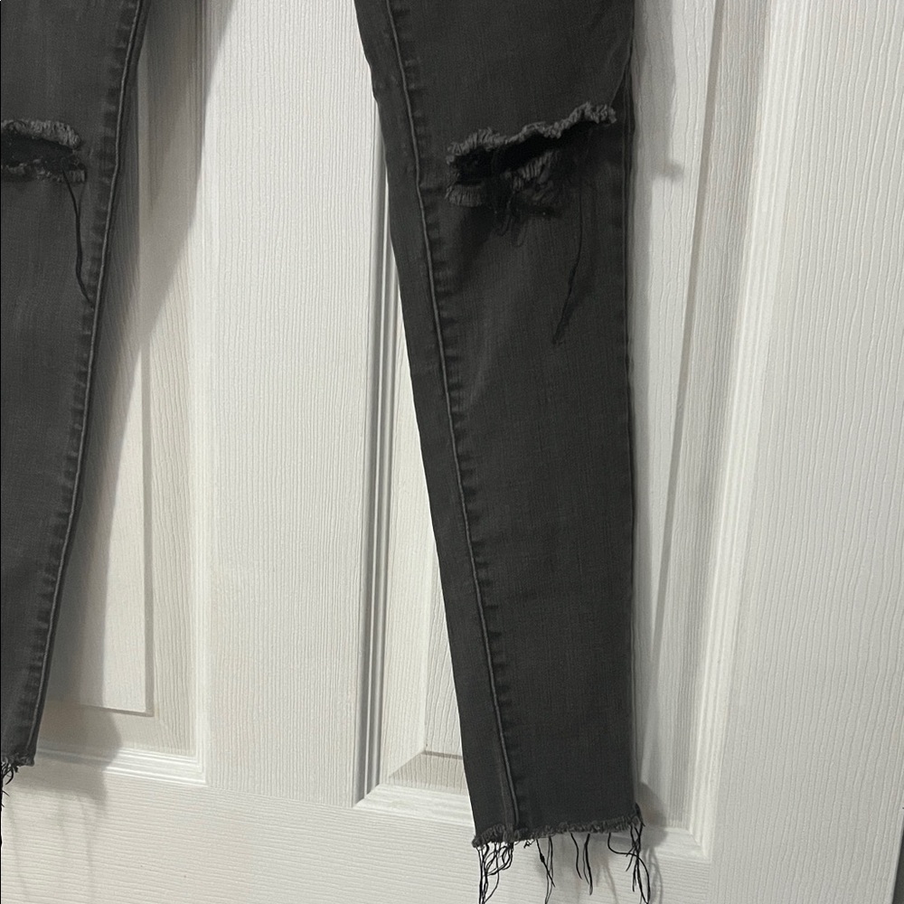 Women's Black Distressed Jeans - Picture 2 of 5